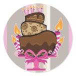 Whimsical Chocolate Cake & Candles Sticker