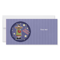 Whimsical Christmas angel with bauble Picture Card