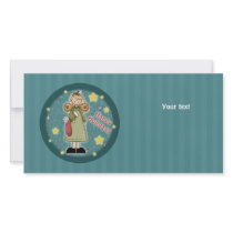 Whimsical Christmas angel with Christmas stocking photo cards by Christmas_Store Whimsical Christmas angel with Christmas stocking photo cards