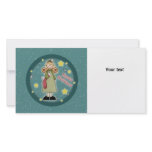 Whimsical Christmas angel with Christmas stocking