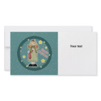 Whimsical Christmas angel with Christmas stocking photo cards by Christmas_Store Whimsical Christmas angel with Christmas stocking photo cards