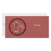 Whimsical Christmas angel with gift photo cards by Christmas_Store Whimsical Christmas angel with gift photo cards