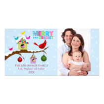 Whimsical Christmas Birds Photo Cards photo cards