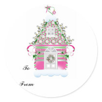 Whimsical Christmas House sticker