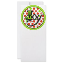 whimsical christmas joy design custom rack cards