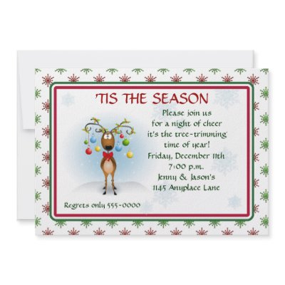 Whimsical Christmas Party Invitation by mousearte