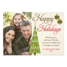 Whimsical Christmas Tree Holiday Photo Card