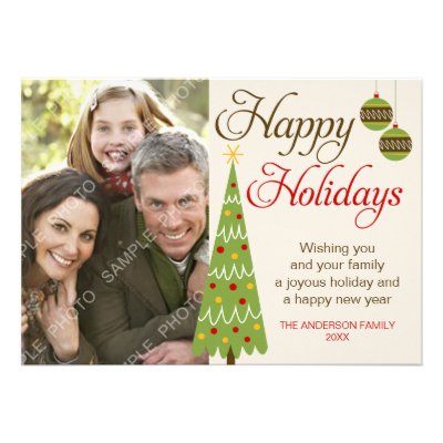 Whimsical Christmas Tree Holiday Photo Card