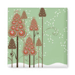 Whimsical Christmas Trees Gift / Favor Magnet