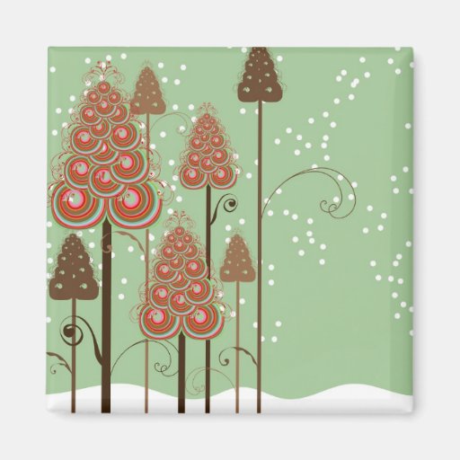 whimsical christmas trees gift favor magnet zazzle whimsical christmas trees gift favor magnet zazzle