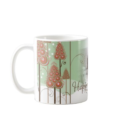 Whimsical Christmas Trees Holiday Photo Mug by fat_fa_tin