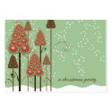 Whimsical Christmas Trees Mini Invite / Thank You/ business cards