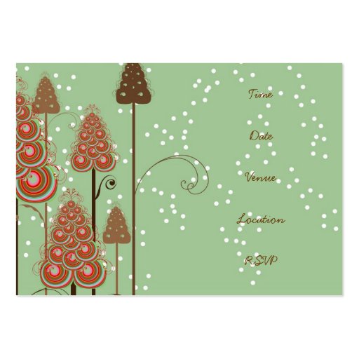 Whimsical Christmas Trees Mini Invite / Thank You/ Business Card Templates (back side)