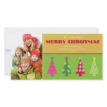 Whimsical Christmas Trees Photocard (gold) Photo Card Template
