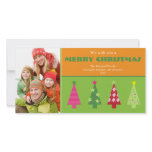 Whimsical Christmas Trees Photocard (orange) Photo Card Template