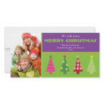 Whimsical Christmas Trees Photocard (purple) Photo Greeting Card