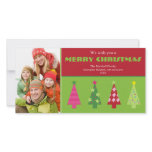 Whimsical Christmas Trees Photocard (red) Photo Greeting Card