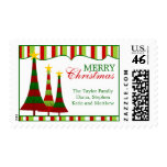 Whimsical Christmas Trees Postage Stamps