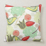 Whimsical Citrus Sweet Birds Floral Garden Cushion Pillows