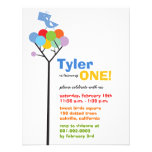 Whimsical Color Dots Birds Tree Kids Cute Birthday Personalized Invitation