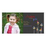 Whimsical Color Dots Birds Tree Kids Cute Birthday Personalized Photo Card
