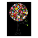 Whimsical Colorful Spring Flowers Pop Tree Nature Greeting Card