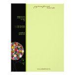Whimsical Colorful Spring Flowers Pop Tree Nature letterhead