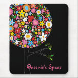 Whimsical Colorful Spring Flowers Pop Tree Nature Mousepads