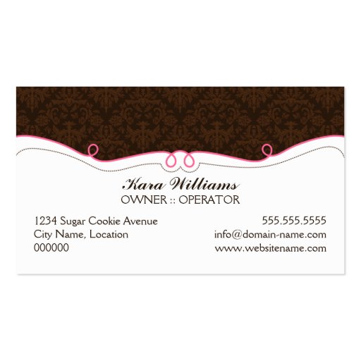 Whimsical Cookie Bakery Business Cards (back side)