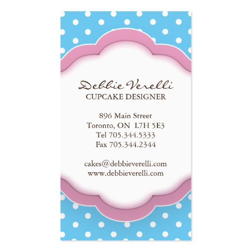 Whimsical Cookie Business Cards (back side)