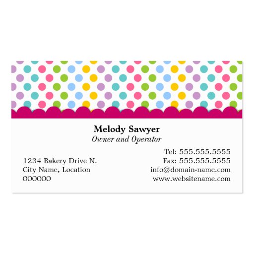 Whimsical Cookie Pops Business Cards (back side)