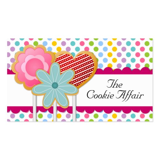 Whimsical Cookie Pops Business Cards (front side)