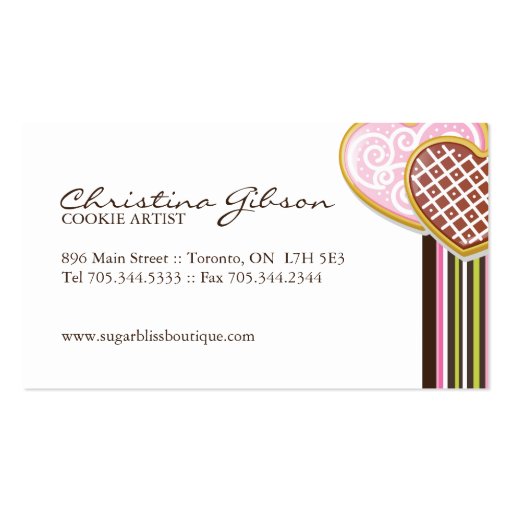 Whimsical Cookies & Bakery Business Cards (back side)