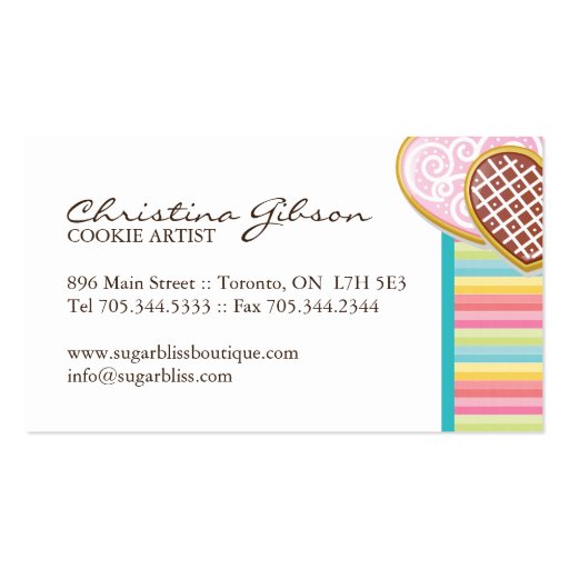 Whimsical Cookies Business Cards (back side)