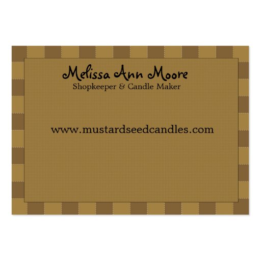 Whimsical Country Candle Business Card (back side)