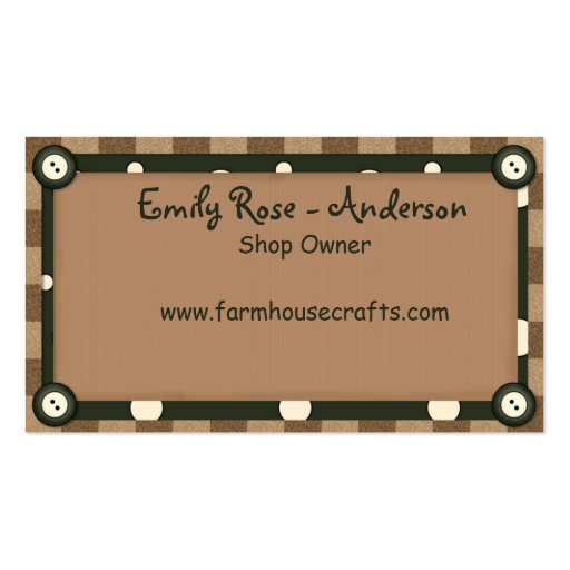 Whimsical Country Rooster Business Card (back side)