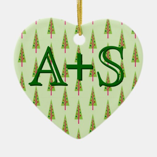 whimsical couple initials first christmas trees double whimsical couple initials first christmas trees double