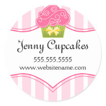 Whimsical Cupcake Bakery Stickers