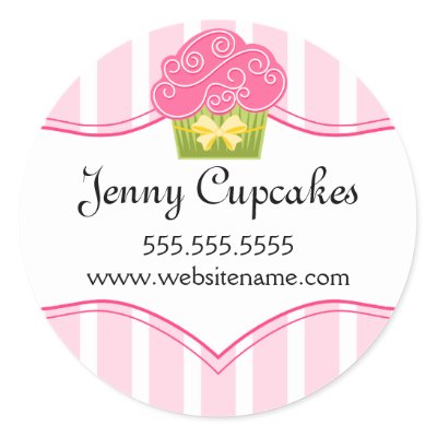 Whimsical Cupcake Bakery Stickers