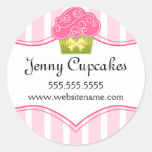Whimsical Cupcake Bakery Stickers