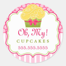 Whimsical Cupcake Bakery Stickers