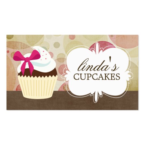 Whimsical Cupcake Business Cards (front side)