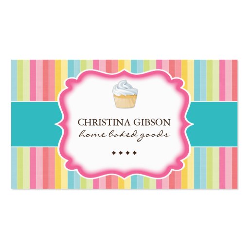 Whimsical Cupcake Business Cards (front side)