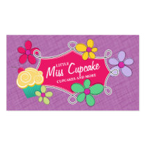 Whimsical Cupcake Floral and Doodle Frame business cards