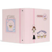 Whimsical Cupcake Girl Design binder
