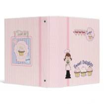 Whimsical Cupcake Girl Design binders