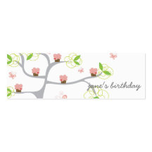 Whimsical Cupcakes Tree Butterflies Sweet Birthday Business Cards