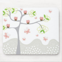 Whimsical Cupcakes Tree Butterflies Sweet Birthday Mousepad