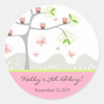 Whimsical Cupcakes Tree Butterflies Sweet Birthday Round Sticker
