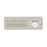Whimsical Cute Brown Owls On Tree Branch Wedding labels